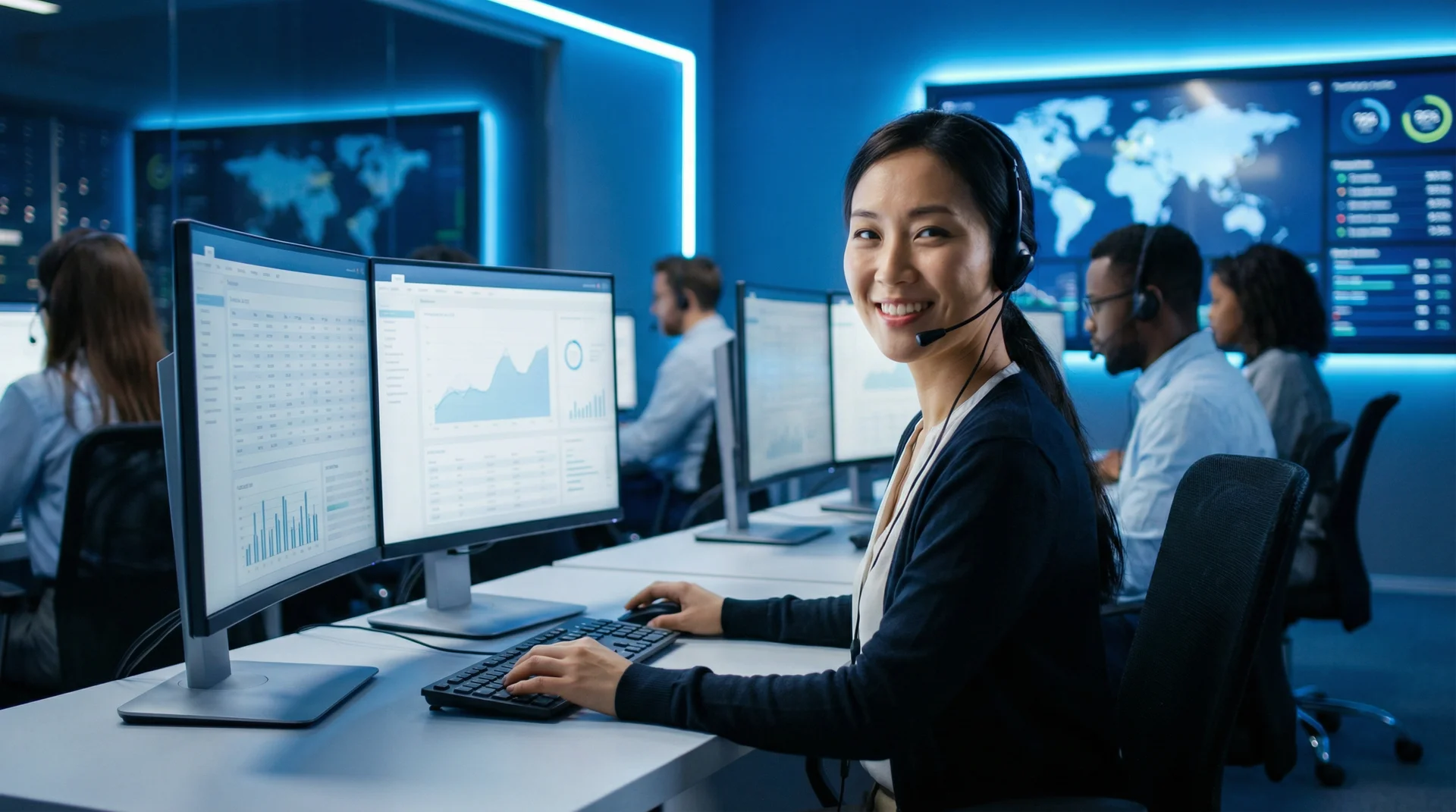 澳门皇冠专业客服团队在现代化办公室提供全天候服务